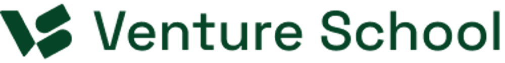 A neon green logo consisting of three abstract rounded shapes forming the letters VS on a solid black background.