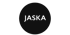 Schwarzer Kreis auf dunkelgrünem Hintergrund mit dem Wort "JASKA" in hellgrünen Großbuchstaben.
