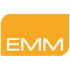Orangefarbenes Logo mit abgerundeten Ecken und dem weißen Schriftzug „EMM“.
