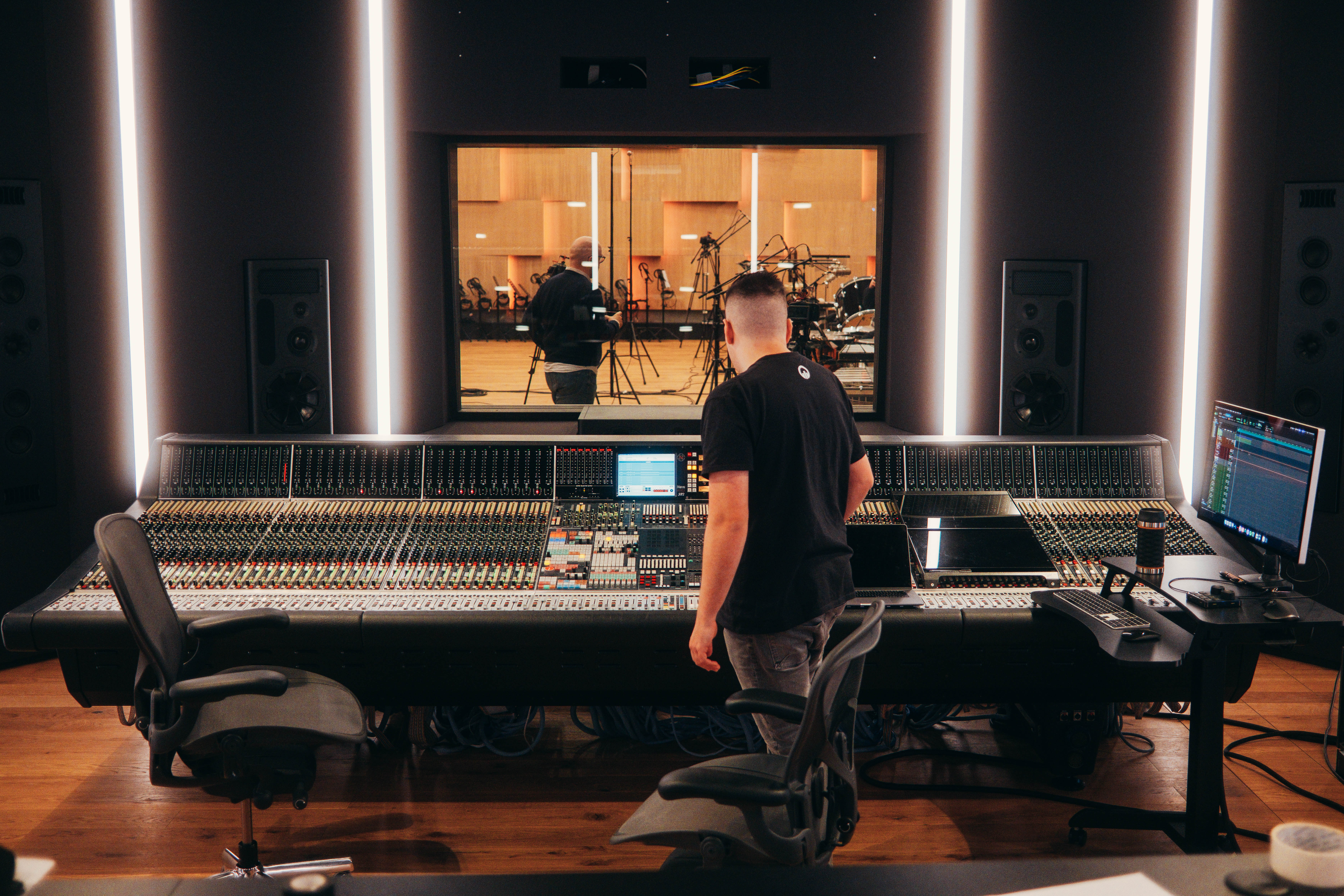 Control Room — Neve 88R Dolby Atmos control room where every session is mixed to immersive, theatre-ready spatial sound.