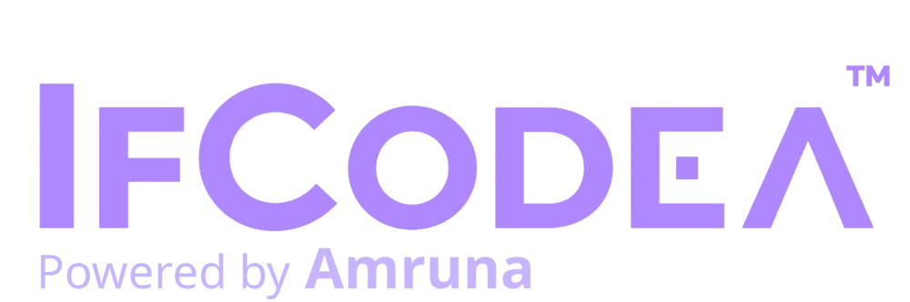 Purple and blue "AMRUNA" text with a pink shadow effect on a dark green background.