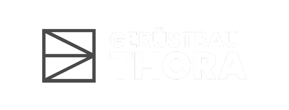 Grauer Text auf dunkelgrünem Hintergrund: "Uns hält nichts am Boden Steinhauf Gerüstbau".