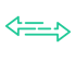 Zwei horizontale, grüne Pfeile zeigen in entgegengesetzte Richtungen und symbolisieren Austausch oder Übertragung.