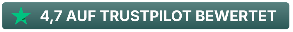 Eine grüne Schaltfläche mit einem Stern und dem Text "4,7 AUF TRUSTPILOT BEWERTET".