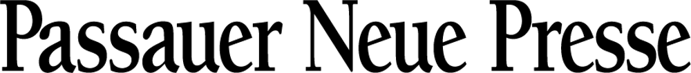 Einfarbiger, schwarzer Balken in rechteckigem Format. Logo Passauer Neue Presse