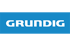 Grundig-Logo: weißer Schriftzug auf blauem Band