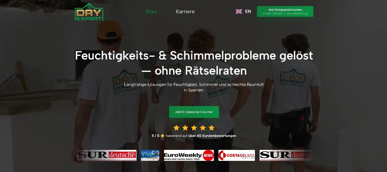 DRY-EXPERT Webseite