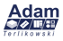 Adam Terlikowski Logo mit Symbolen für Fliesen, Spachtel, Malerpinsel und Mosaikfliesen.