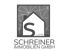 Logo Schreiner Immobilien GmbH: Grünes Haus mit S-Initial im grauen, geometrischen Rahmen.
