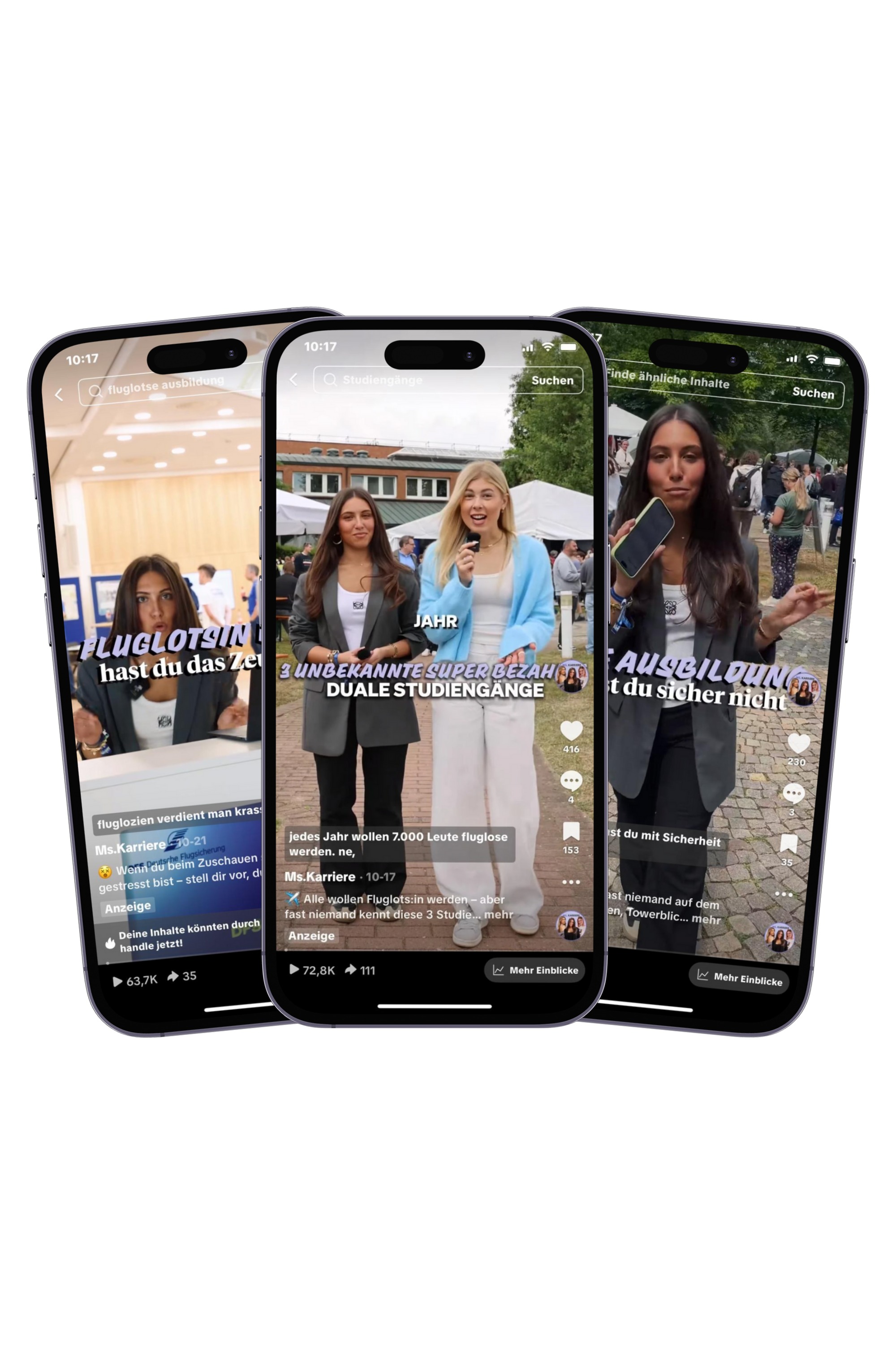 Drei Videos der DFS-Kampagne auf Smartphones