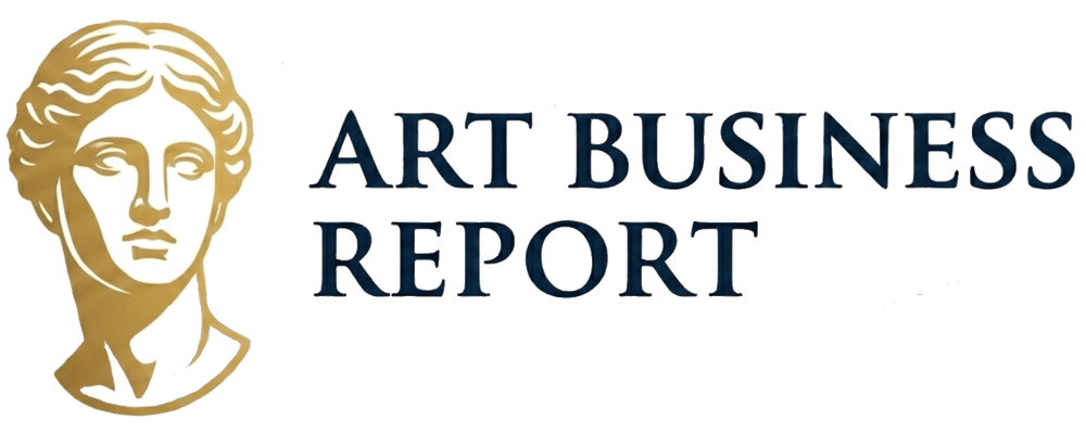 Goldene Büste und der Text "ART BUSINESS REPORT" auf dunkelgrünem Hintergrund.