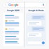 Vergleich: Google SERP mit Anzeigen und Google AI Mode, der wie ein Chatfenster aussieht.