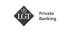 LGT Logo mit Krone und Text "LGT Private Banking" auf dunkelgrünem Hintergrund.