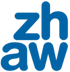 Blaues Logo der ZHAW Zürcher Hochschule für Angewandte Wissenschaften mit den Kleinbuchstaben zh und aw.