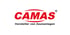 Rotes Camas-Logo mit dem Slogan "Hersteller von Zaunanlagen" in Schwarz.