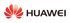 Rotes Huawei-Logo mit fächerförmigem Blütensymbol und schwarzem Markenschriftzug auf dunklem Hintergrund.