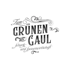 "Zum Grünen Gaul" Logo in dunklem Grau mit verschnörkelter Schrift und dem Text "Feine Speisen und Getränke".