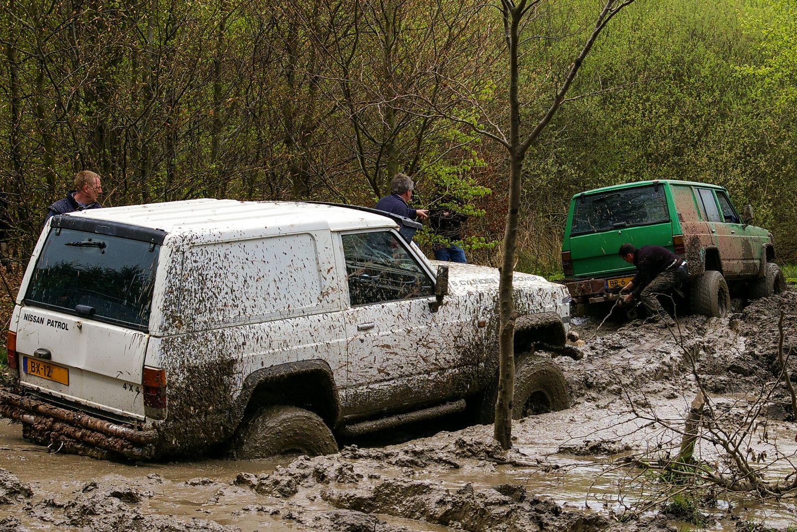 winch-out recovery in Lake Mary, FL, an off-road vehicle being pulled out of deep mud