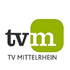 Schwarzer Text "tvm" mit einem grünen, abgerundeten Rechteck um das "m", darunter "TV MITTELRHEIN".