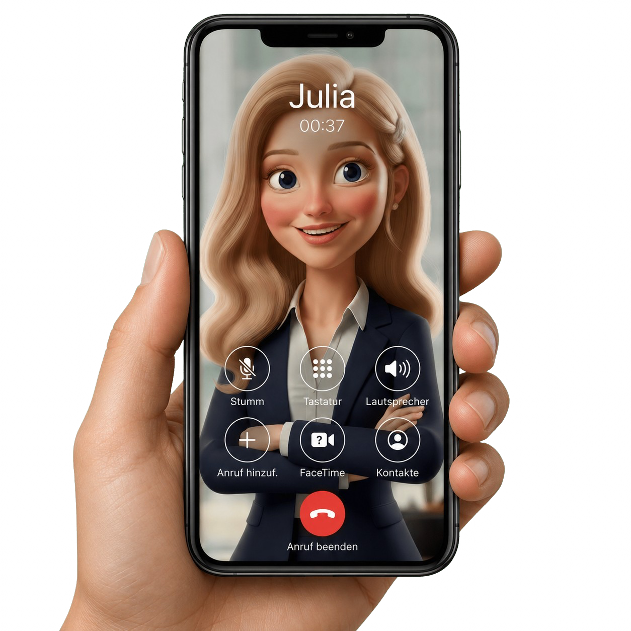 Julia Telefonassistenz auf einem Smartphone