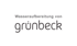 Wasseraufbereitung von grünbeck Logo auf grünem Hintergrund.