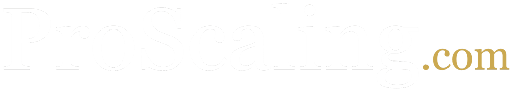 Logo von Proscaling GmbH mit einem stilisierten goldenen Adlerkopf links und weißem Text.