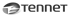 Graues TenneT Logo mit einem stilisierten Blitzsymbol in einer Ellipse auf schwarzem Hintergrund.
