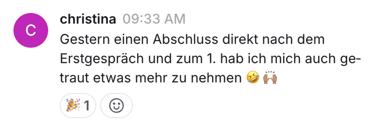 Kundenergebnis aus dem Fitpreneur Collective