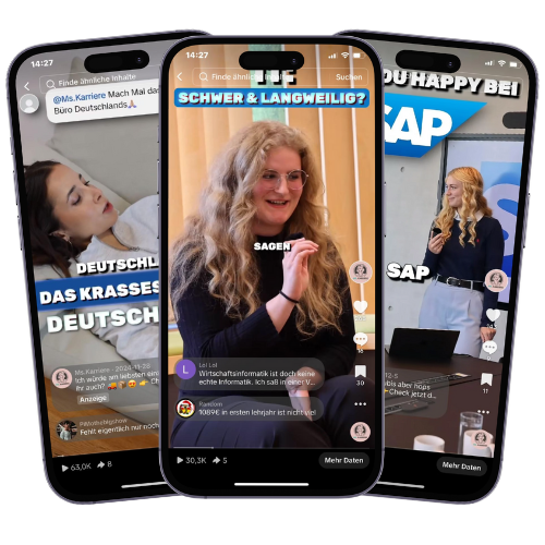Drei Videos der SAP-Kampagne auf Smartphones