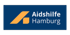 Blaues Logo mit orangefarbenem, stilisiertem "A" und weißem Text "Aidshilfe Hamburg".