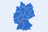 Karte von Deutschland mit Bundesländern und roter Stecknadel in Heilbronn