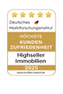 Auszeichnung höchste Kundenzufriedenheit 2025 für Highseller Immobilien in Köln mit fünf Sternen vom Deutschen Marktforschungsinstitut
