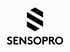 Schwarz-weißes Sensopro Logo mit einem abstrahierten, sechseckigen S-Symbol über dem Markennamen in Großbuchstaben.