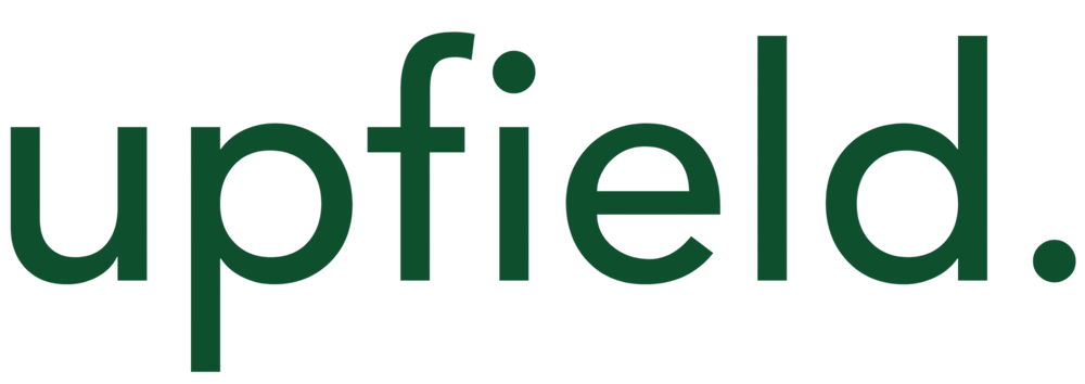 upfield. Logo in Dunkelgrün
