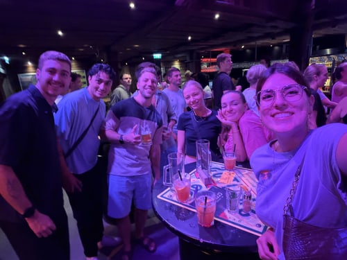Team abends unterwegs
