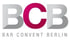 Logo: BCB in Grau und Magenta, darunter "BAR CONVENT BERLIN" in Grau.
