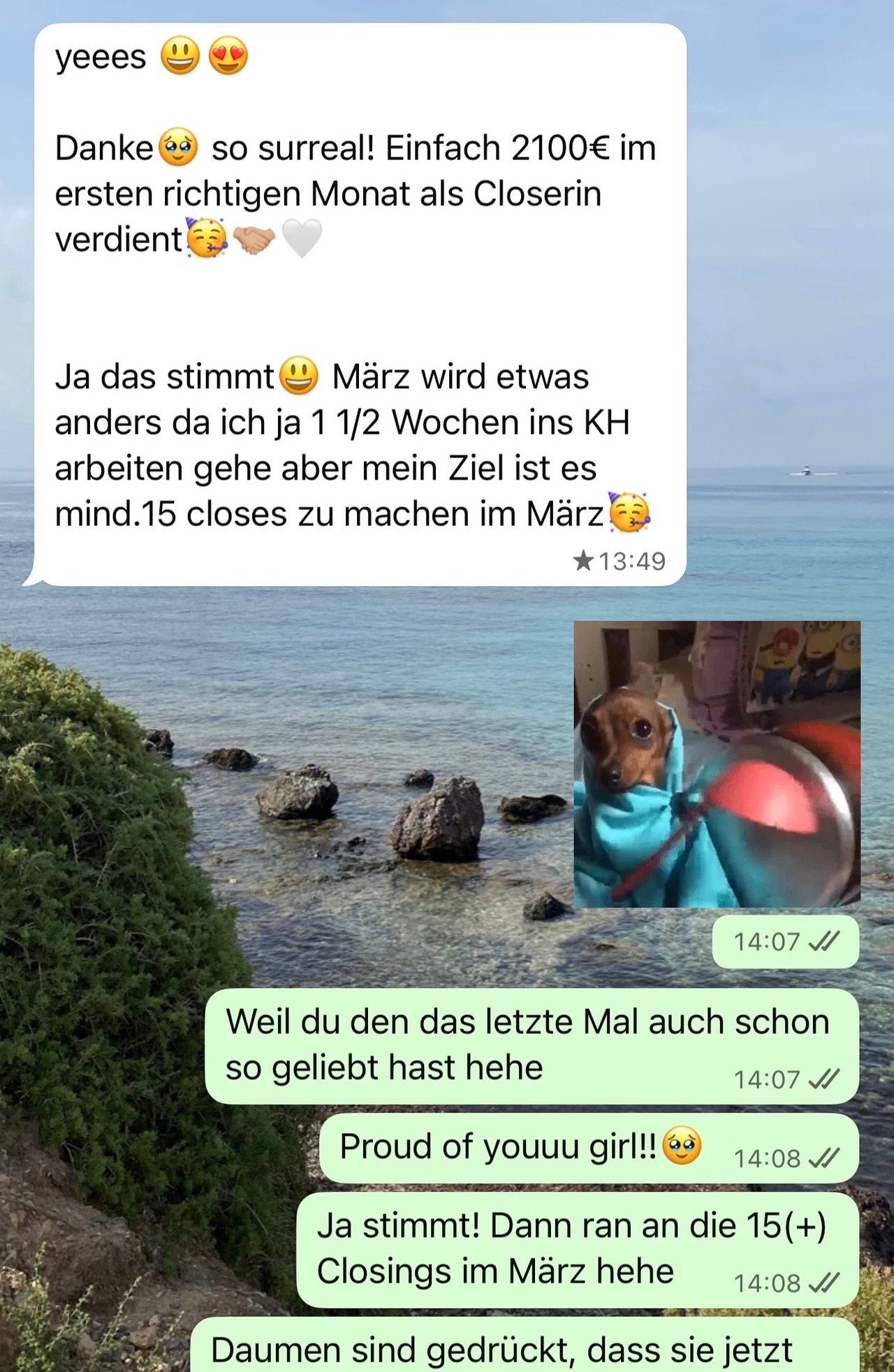 2100 Euro im ersten Monat als Closerin