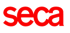 Roter "seca"-Schriftzug auf dunkelgrünem Hintergrund.