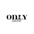 Schwarzer Text „ONLY“ mit grauem, kursivem Text „sale“ davor auf weißem Hintergrund.
