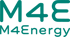M4E-Logo in Türkis auf dunkelgrünem Hintergrund, darunter "M4Energy".