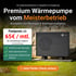 LG Wärmepumpe mit Text "Premium Wärmepumpe vom Meisterbetrieb", "Festpreis ab 65€ / mtl."