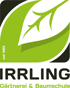 Logo von Irrling mit grünem Blatt, Text "seit 1965", "IRRLING" und "Gärtnerei & Baumschule".