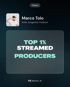 Marco Tolo, Künstler und Produzent, gehört zu den Top 1% der meistgestreamten Produzenten auf Muso.ai.