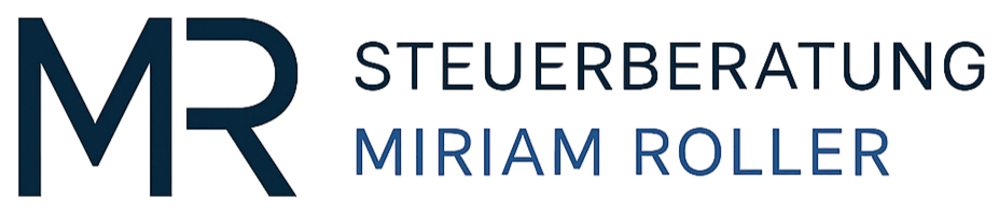 MR Steuerberatung Miriam Roller Logo auf grünem Hintergrund.