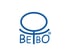 Blaues BeBo Logo mit einem abstrakten Beckenboden-Symbol über dem Markenschriftzug auf weißem Hintergrund.