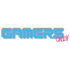 Neonblaue und pinkfarbene 3D-Schrift, die „GAMERS ONLY“ in Großbuchstaben anzeigt.