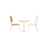 Liniensymbol: zwei Stühle an einem runden Tisch.