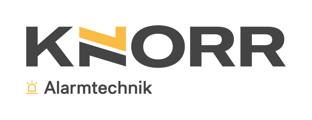 Knorr Alarmtechnik Logo mit goldener Sirene.