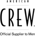 American Crew Logo: "AMERICAN CREW Official Supplier to Men" in Schwarz.