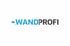 WANDPROFI-Logo mit stilisiertem Pinsel, der den Anfang von "WAND" bildet